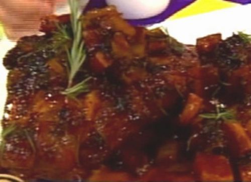 Bondiola de cerdo a la sidra con batata locas